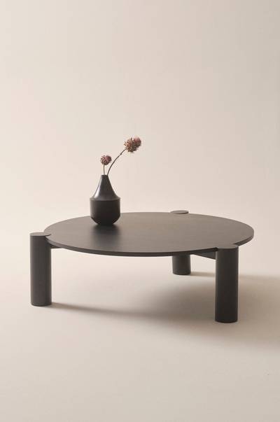 NYHAMN sofabord Ø 100 cm Black mdf / metall