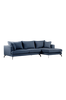 VILLACH sofa 3-seter - divan høyre Indigoblå