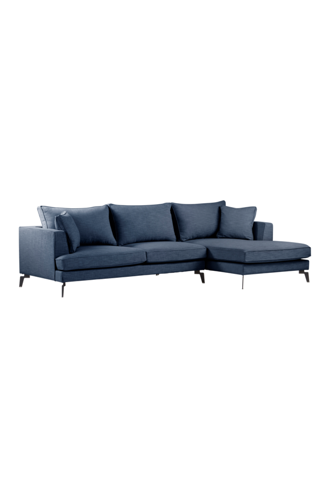 VILLACH soffa 3-sits – divan höger Indigoblå