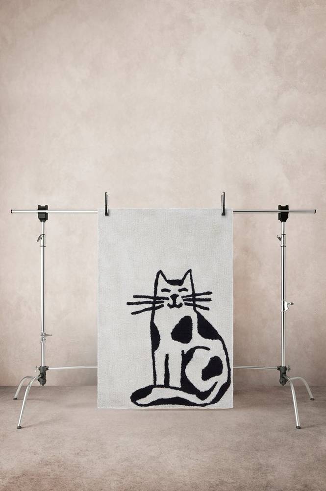 CATTY luggmatta 100×150 cm Beige/svart