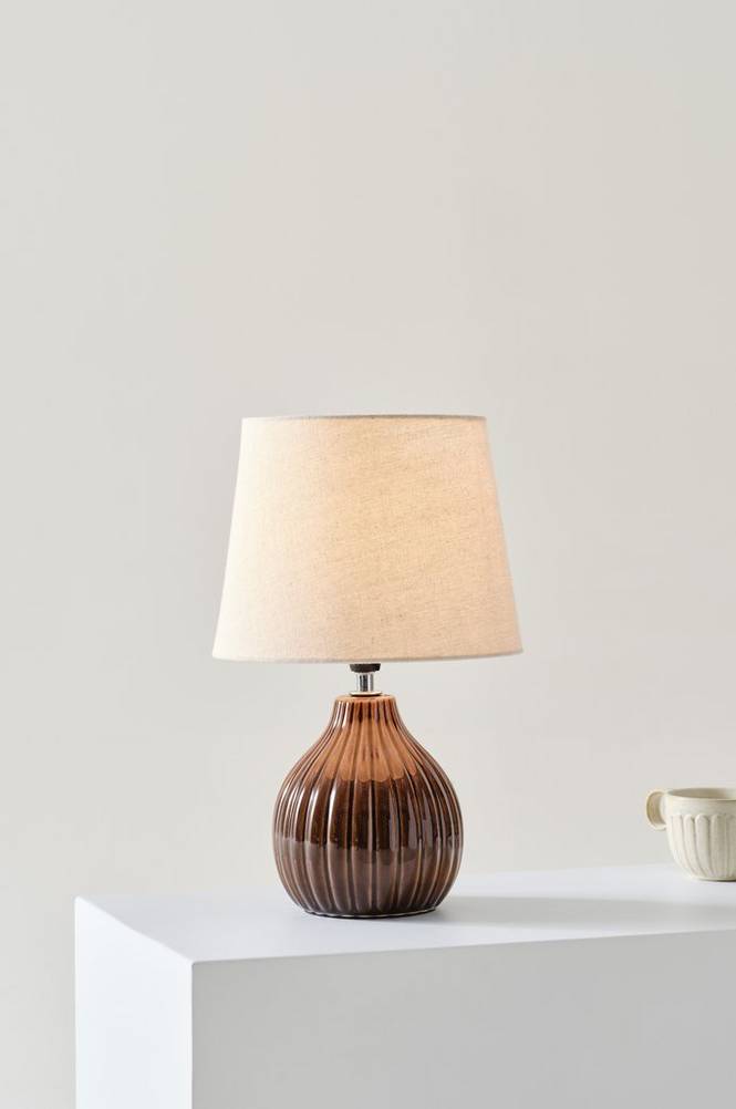 MONA bordslampa Brun/naturvit