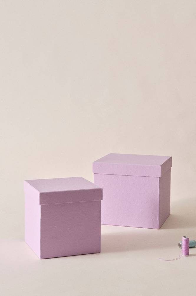 BOXAS pappbox 2-pack – återvunnen Lila