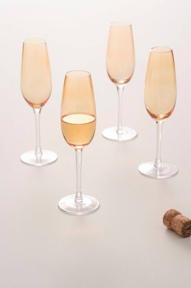 JO champagneglas 4-pack Gul