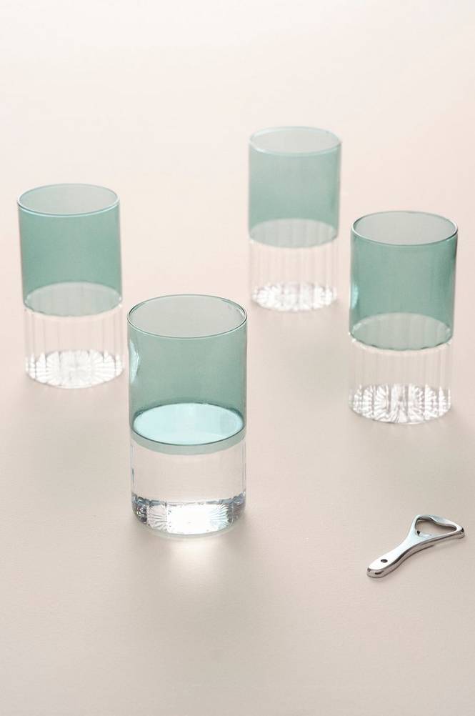 AMANI glas 4-pack Transparent/blå
