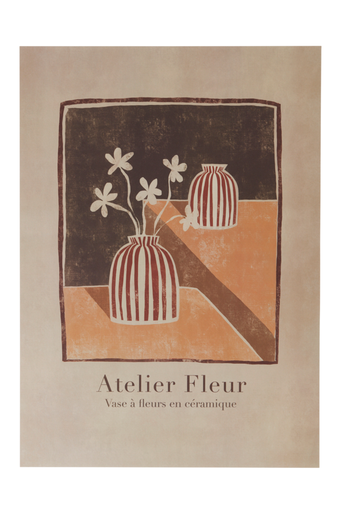 FLEUR poster 50×70 cm Naturvit/gul/brun
