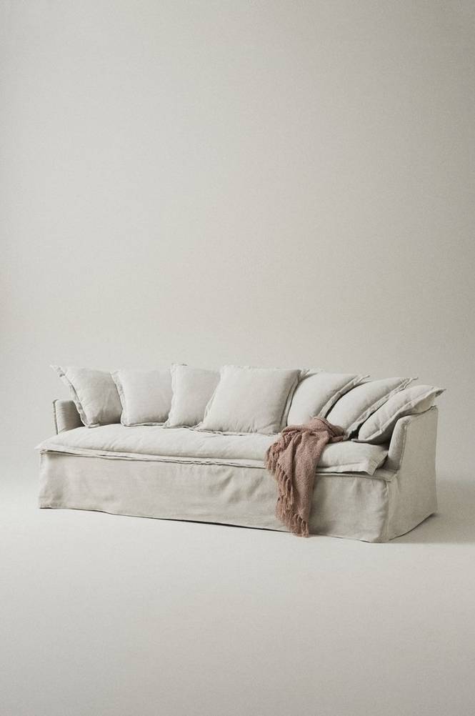 GARDANNE soffa 3-sits Linnebeige