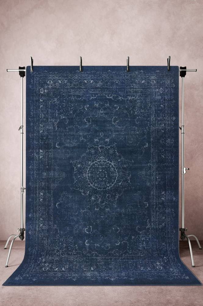 LADIK slätvävd matta 250×350 cm Mörkblå