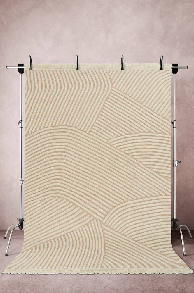 SOHAG ullmatta 250×350 cm Beige/naturvit