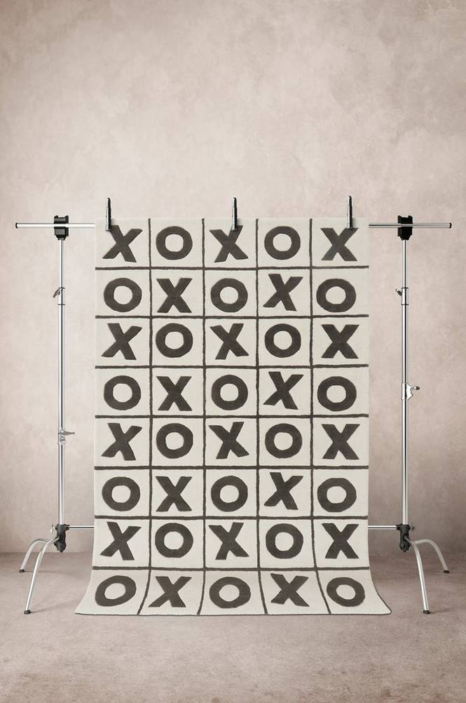 OXXO bomullsmatta 160×230 cm Naturvit/svart