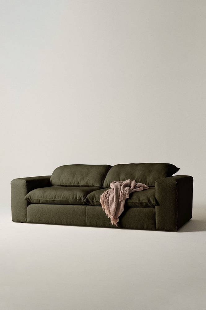 MELIDES soffa 3-sits Mossgrön