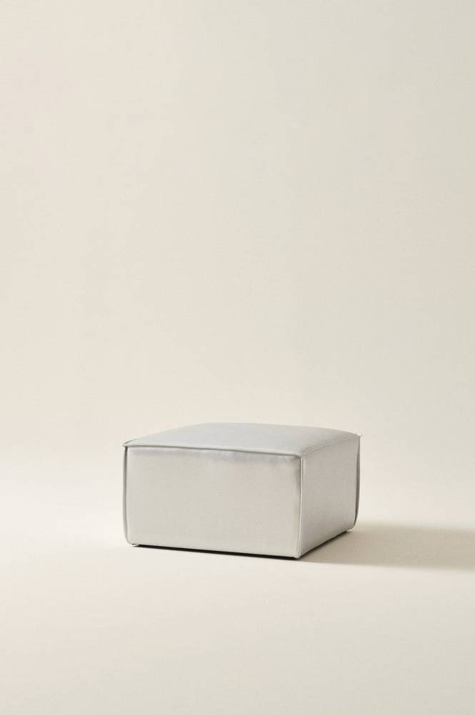 BALTIMORE soffmodul – sittpuff 70×70 cm Silver