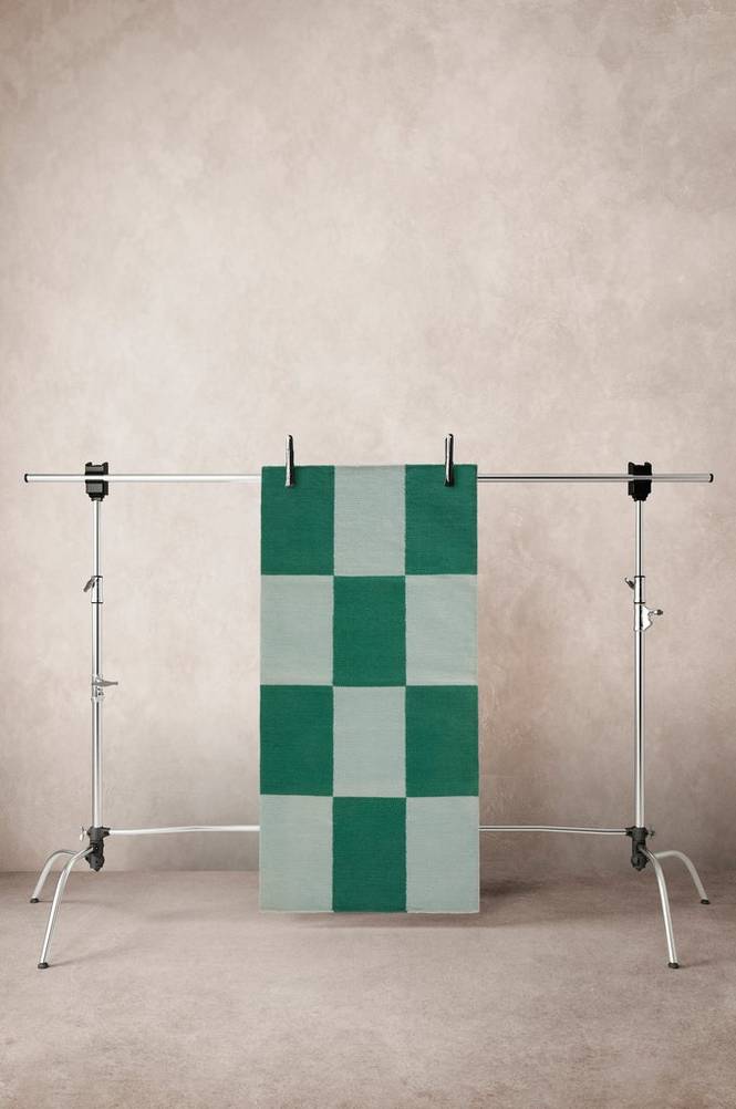 RIUS slätvävd matta 80×150 cm Mint/ärtgrön