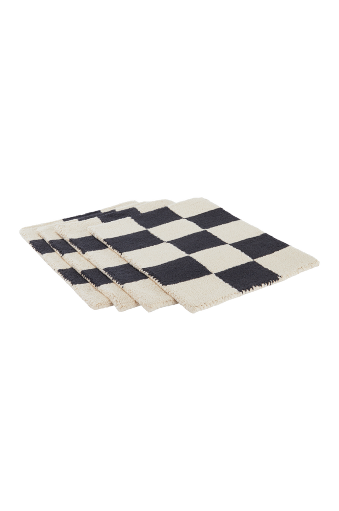 KIO CHECK bordstablett 4-pack Beige/svart