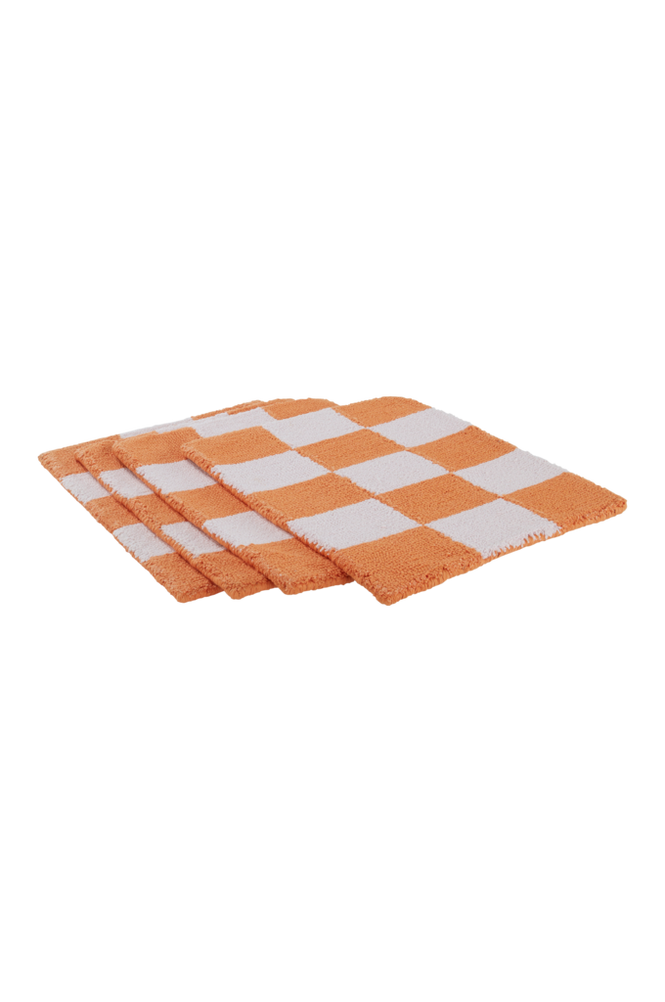 KIO CHECK bordstablett 4-pack – ekologisk Ljusrosa/orange