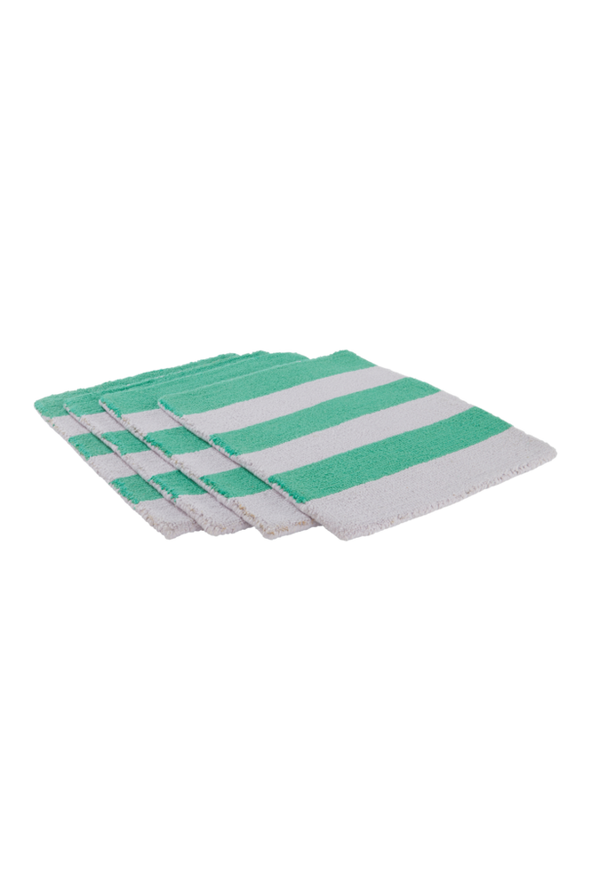 KIO STRIPE bordstablett 4-pack - ekologisk Ljuslila/grön