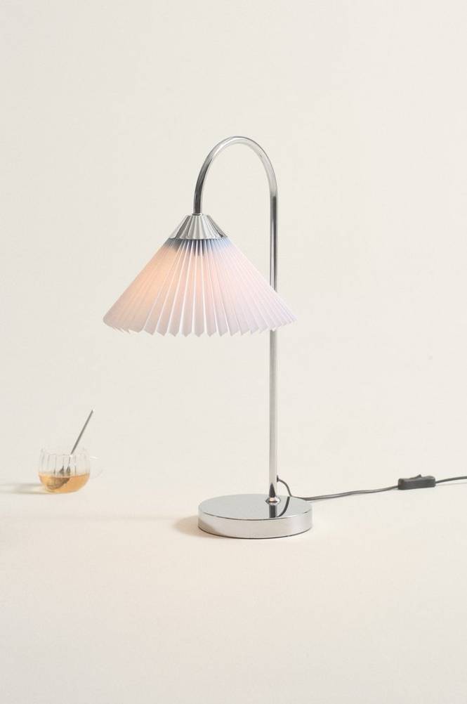 FLORENCE bordslampa Krom/ljusblå