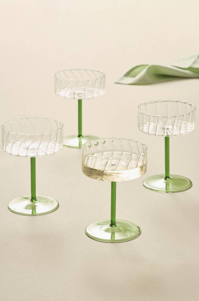 CAIO cocktailglas 4-pack Transparent/grön