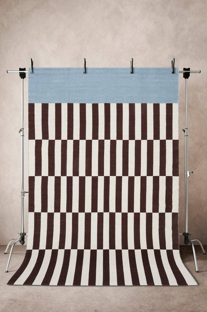 NANDAX bomullsmatta 200×300 cm Brun/beige/blå