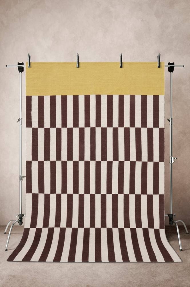 NANDAX bomullsmatta 200×300 cm Brun/beige/grön