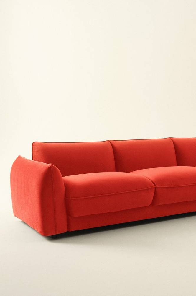 MOLTON soffa 3-sits Rödorange
