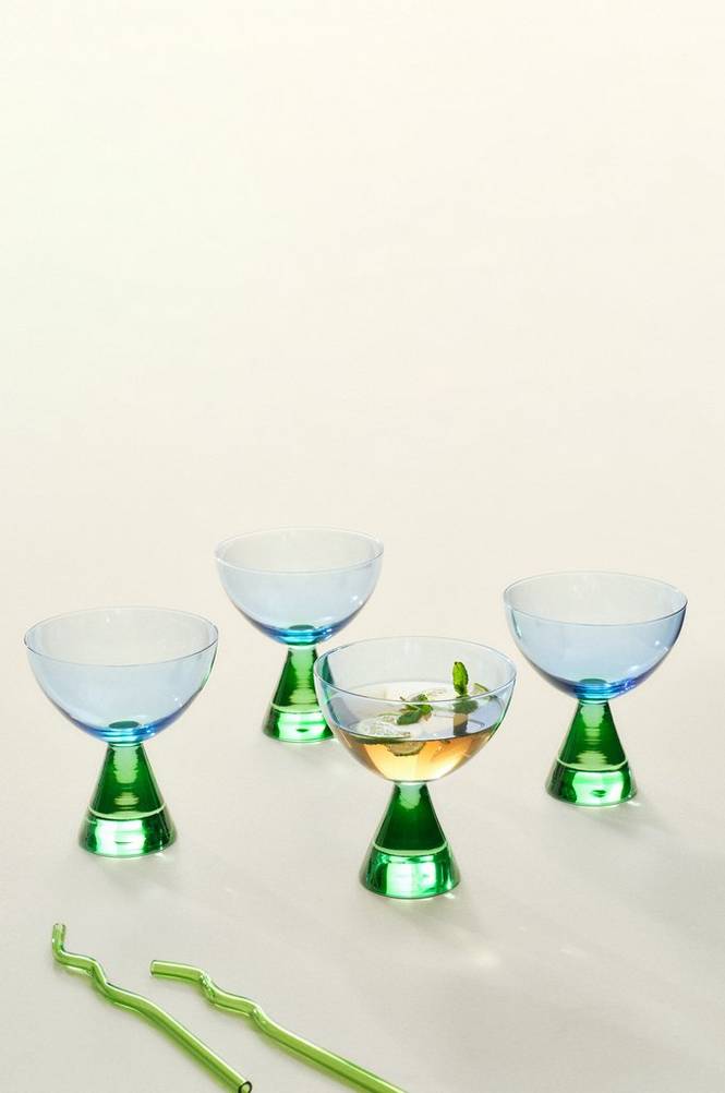 AYLA cocktailglas 4-pack Blå/grön