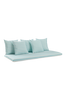 MENTON putesett sofa Aquablå/hvit stripet