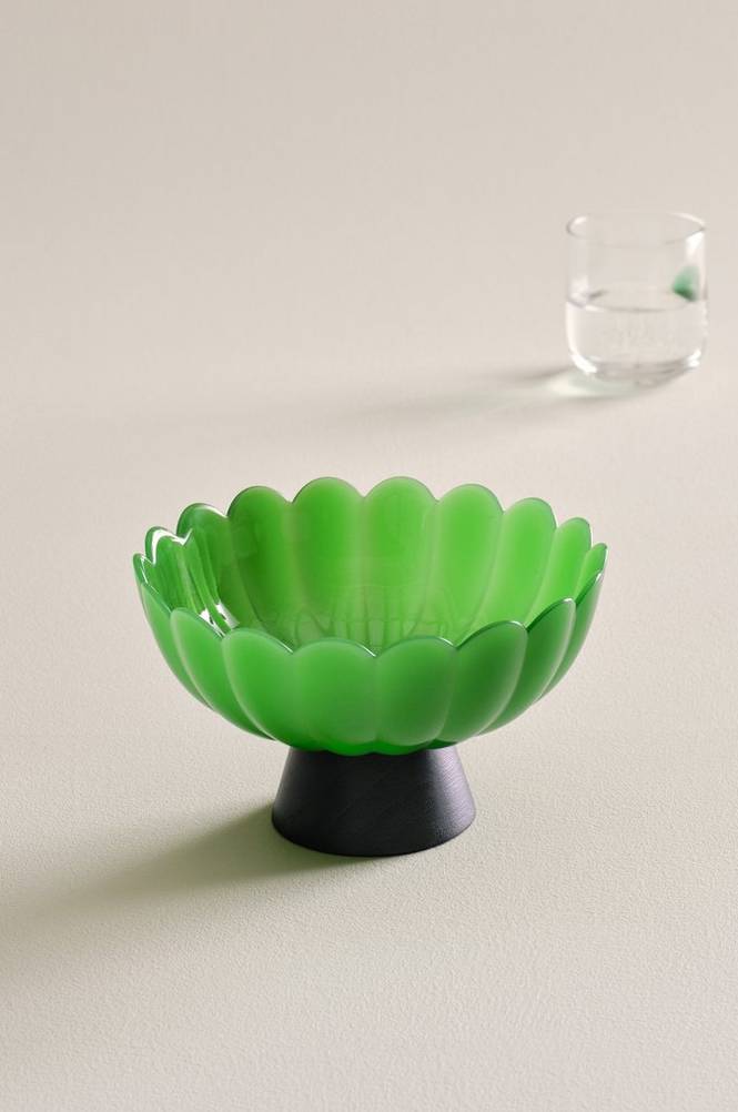 CLOVER glasskål ø 20 cm Grön/mörk grön