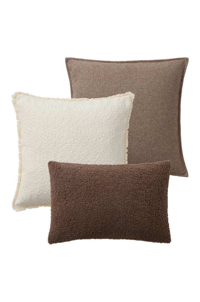 GINO kuddfodral 3-pack Brun/beige/naturvit