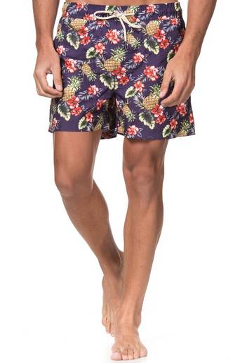 Oas Badshorts Pineapple Flower Swim Blå