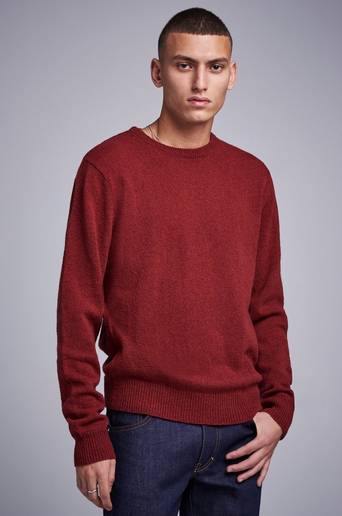 Studio Total Stickad tröja Garret Knitted Wool Crewneck Röd