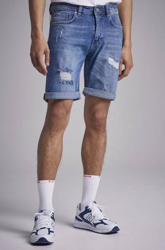 Just Junkies Jeansshorts Mike Short PBH Pilo Blue Holes Blå