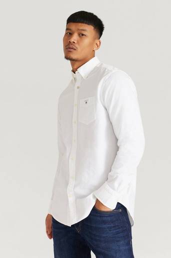 Gant Skjorta The Oxford Shirt Reg BD Vit