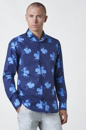 Studio Total Skjorta Henry Flower Shirt Blå