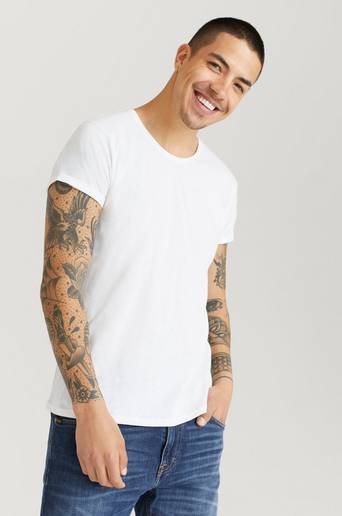 Resteröds T-shirt Jimmy Solid Cotton-linen Vit