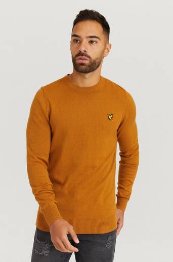 Lyle & Scott Tröja Crew Neck Cotton Merino Jumper Orange