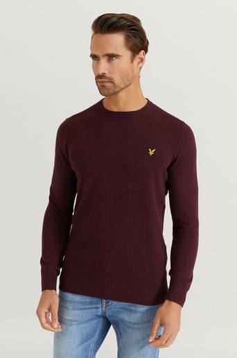 Lyle & Scott Tröja Crew Neck Cotton Merino Jumper Röd