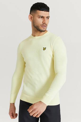 Lyle & Scott Tröja Crew Neck Cotton Merino Jumper Gul