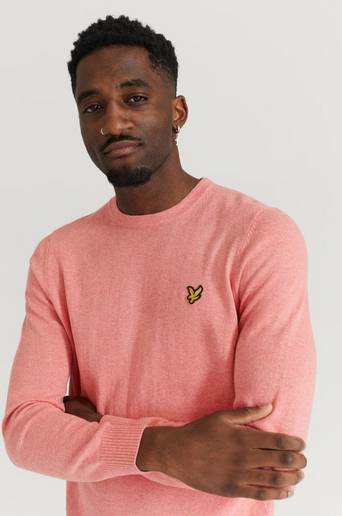 Lyle & Scott Tröja Crew Neck Cotton Merino Jumper Rosa