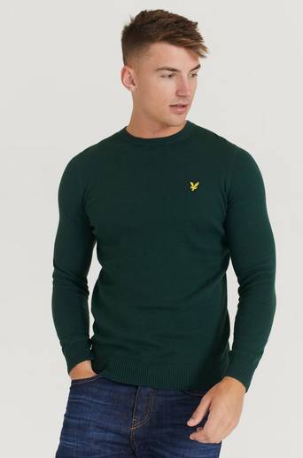 Lyle & Scott Tröja Crew Neck Cotton Merino Jumper Grön