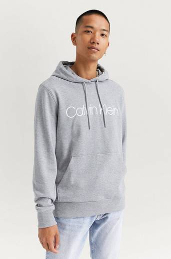 Calvin Klein Hoodie Cotton Logo Hoodie Grå