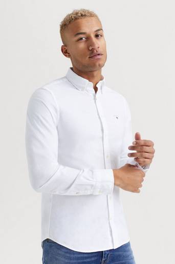 Gant SKJORTA The Oxford Shirt Slim BD Vit