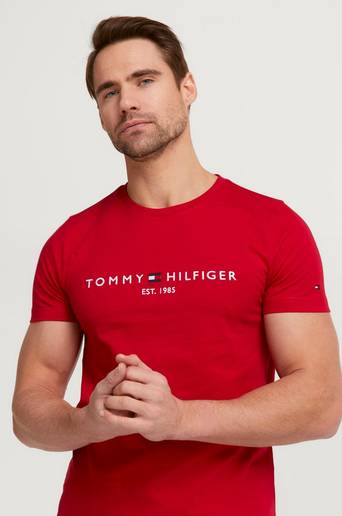 Tommy Hilfiger T-Shirt Tommy Logo Tee Röd