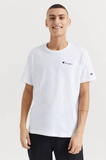 Champion Reverse Weave T-SHIRT Smal Script Crewneck T-shirt Vit