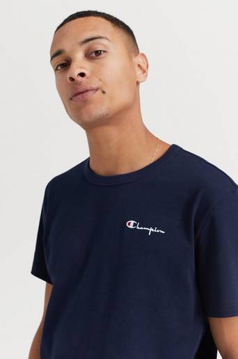 Champion Reverse Weave T-SHIRT Smal Script Crewneck T-shirt Blå