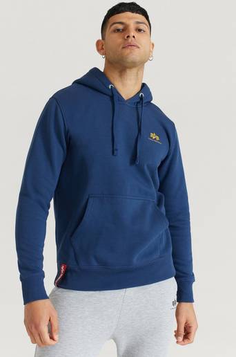 Alpha Industries HOODIE Basic Hoody Small Logo Blå