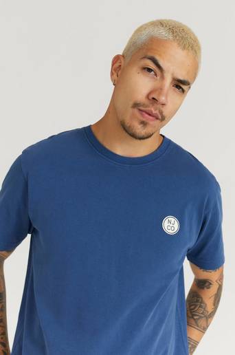 Nudie Jeans T-shirt Uno NJCO Circle Black Blå