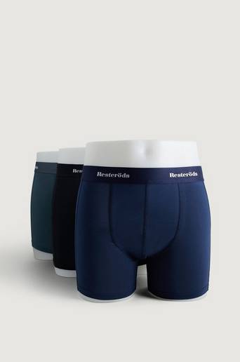 Resteröds Boxershorts Organic Cotton Long Leg 3-pack Grå