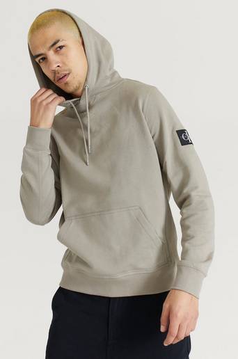 Calvin Klein Jeans Hoodie Monogram Sleeve Badge Hoodie Grå