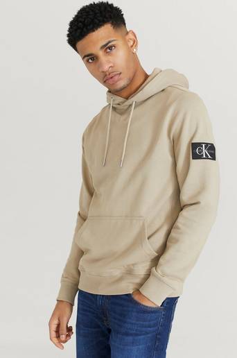 Calvin Klein Jeans Hoodie Monogram Sleeve Badge Hoodie Grå