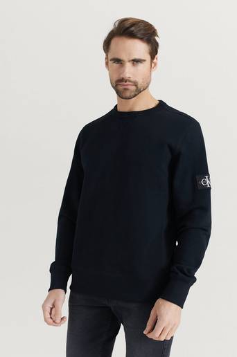 Calvin Klein Jeans Sweatshirt Monogram Sleeve Badge CN Svart